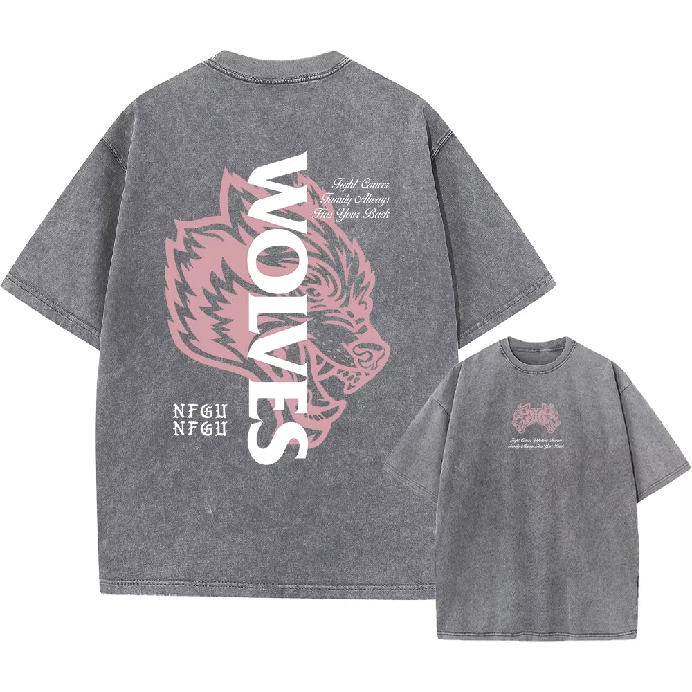 Men'S Washed T-Shirt Vintage Printed Street Hip Hop Retro Punk T Shirt Harajuku Casual Cotton Short Sleeve Acid Wash Tshirts Top