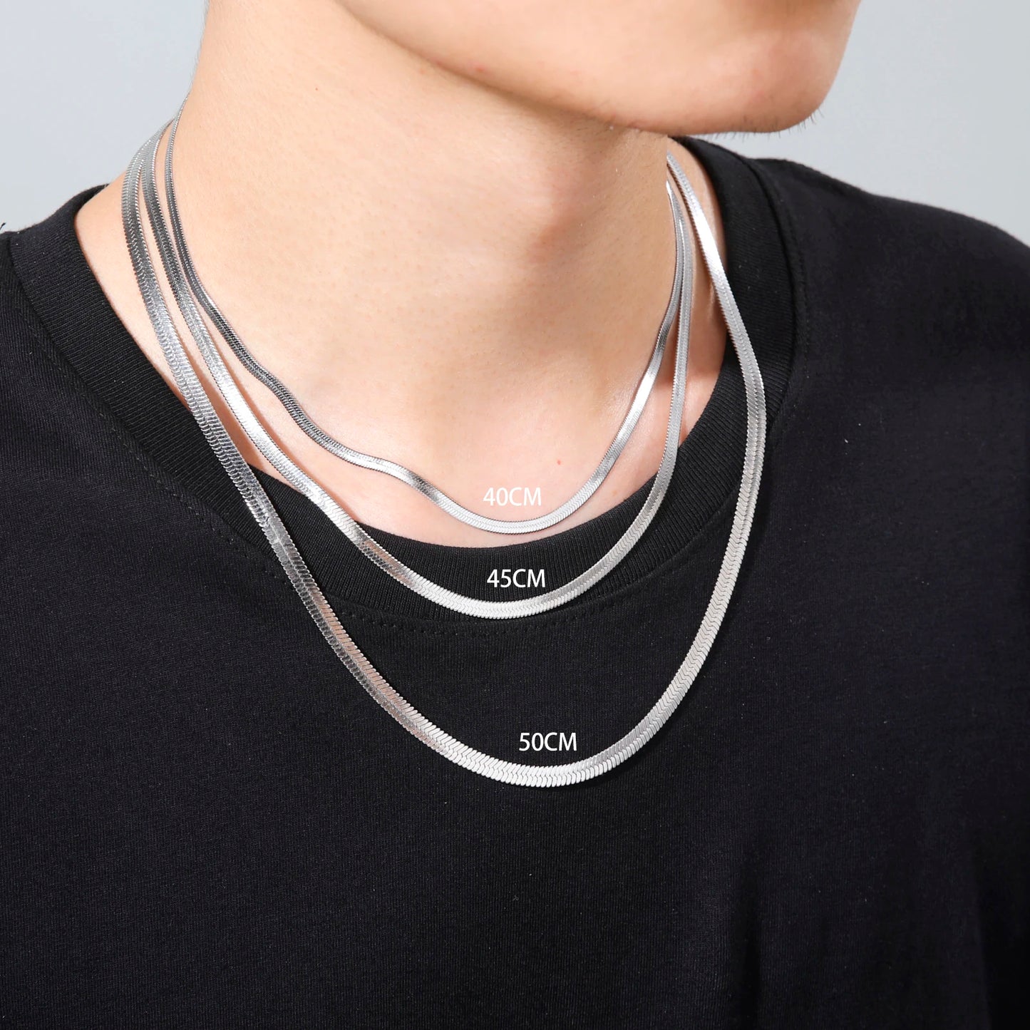 Stainless Steel Snake Chain Necklace for Women Men Gold Color Herringbone Choker Neck Chains 2025 Trend Jewelry Gift Hot
