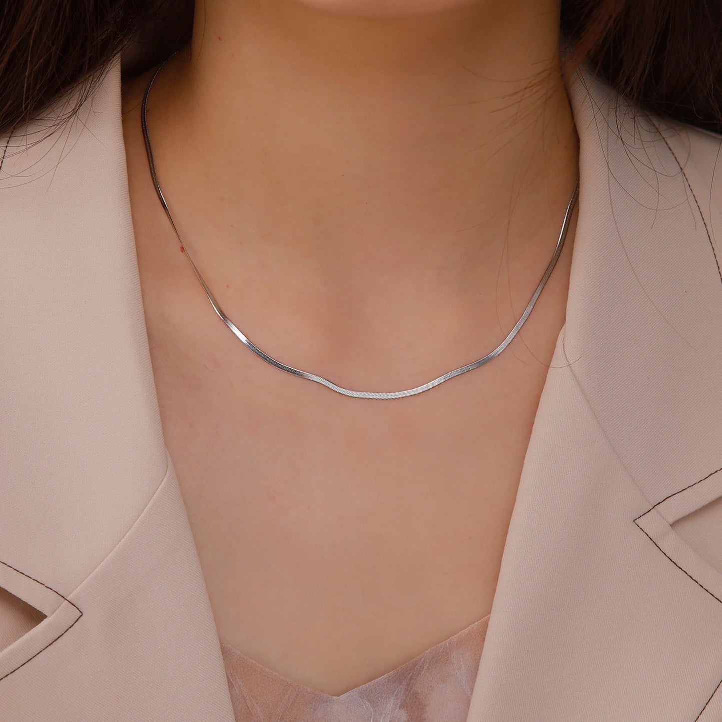 Stainless Steel Snake Chain Necklace for Women Men Gold Color Herringbone Choker Neck Chains 2025 Trend Jewelry Gift Hot