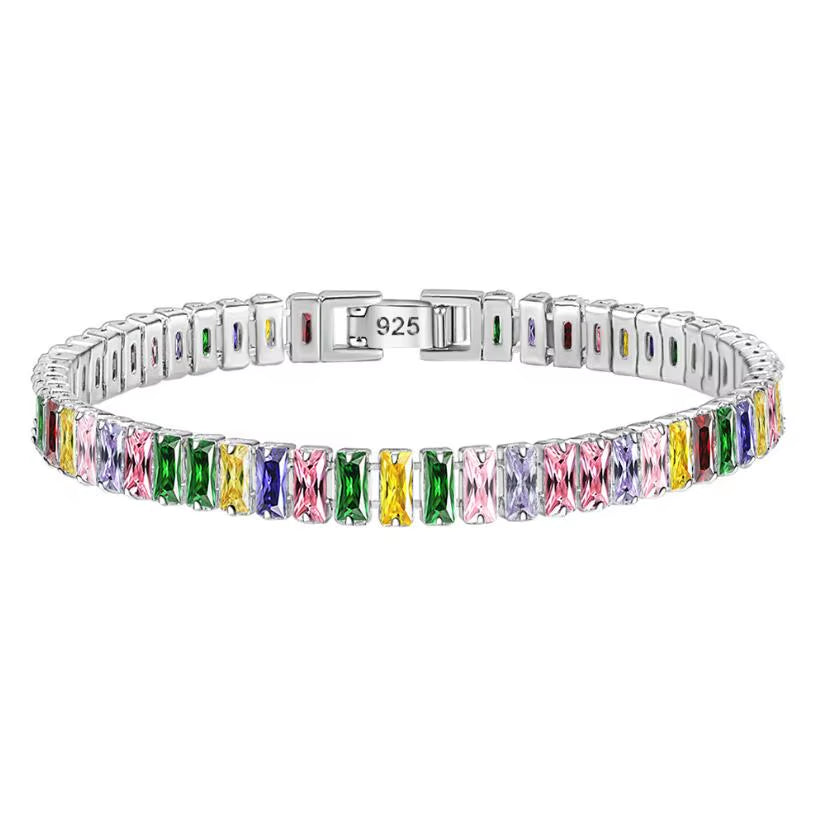 Pure Silver of 17.5-18CM Tennis Bracelet Jewelry 2-4Mm 5A CZ Eternal Gift for Wife Stunning Real 925 Jewellery