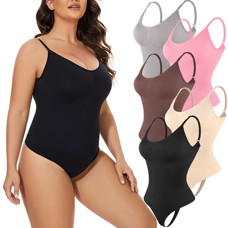 Thongs Bodysuit Shapewear Women Tummy Control Body Shaper Camisole Tank Top Seamless Slimming Waist Trainer Underwear S-3XL
