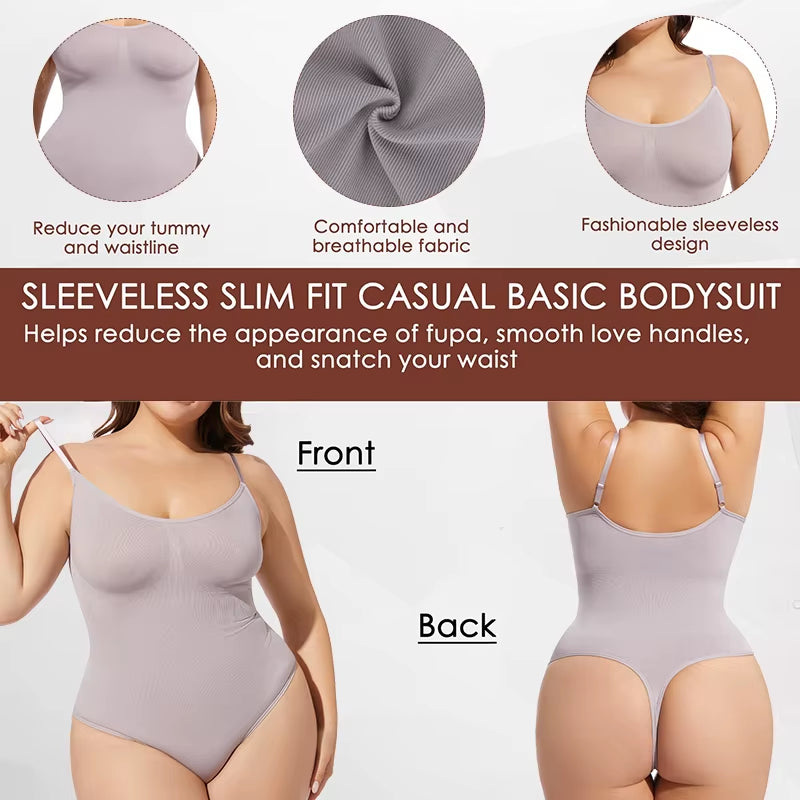 Thongs Bodysuit Shapewear Women Tummy Control Body Shaper Camisole Tank Top Seamless Slimming Waist Trainer Underwear S-3XL