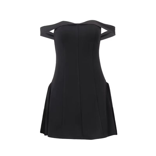 V Neck Backless Dress for Women Sexy off Shoulder Slim Temperament Mini Dresses Hot Girl Elegant Party Evening Dress Lady