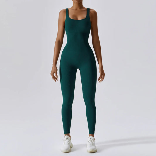 Spring Seamless One-Piece Yoga Suit Dance Belly Tightening Fitness Workout Set Stretch Bodysuit Gym Clothes Push up Sportswear
